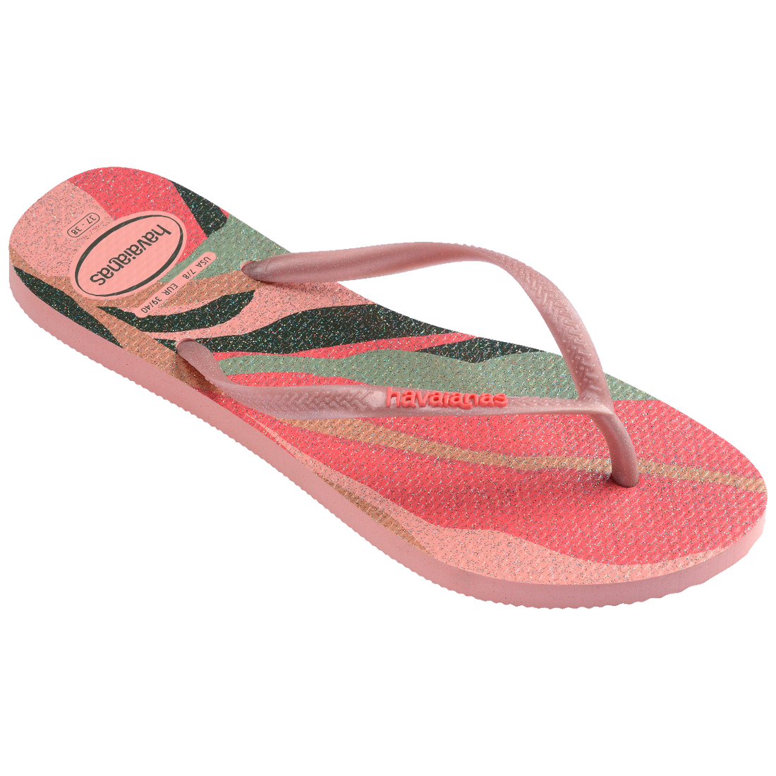 Havaianas Slim Palette Glow – Tongues Femme Élégantes & Scintillantes, Caoutchouc Brésilien 100 %, Confort Toute La Journée